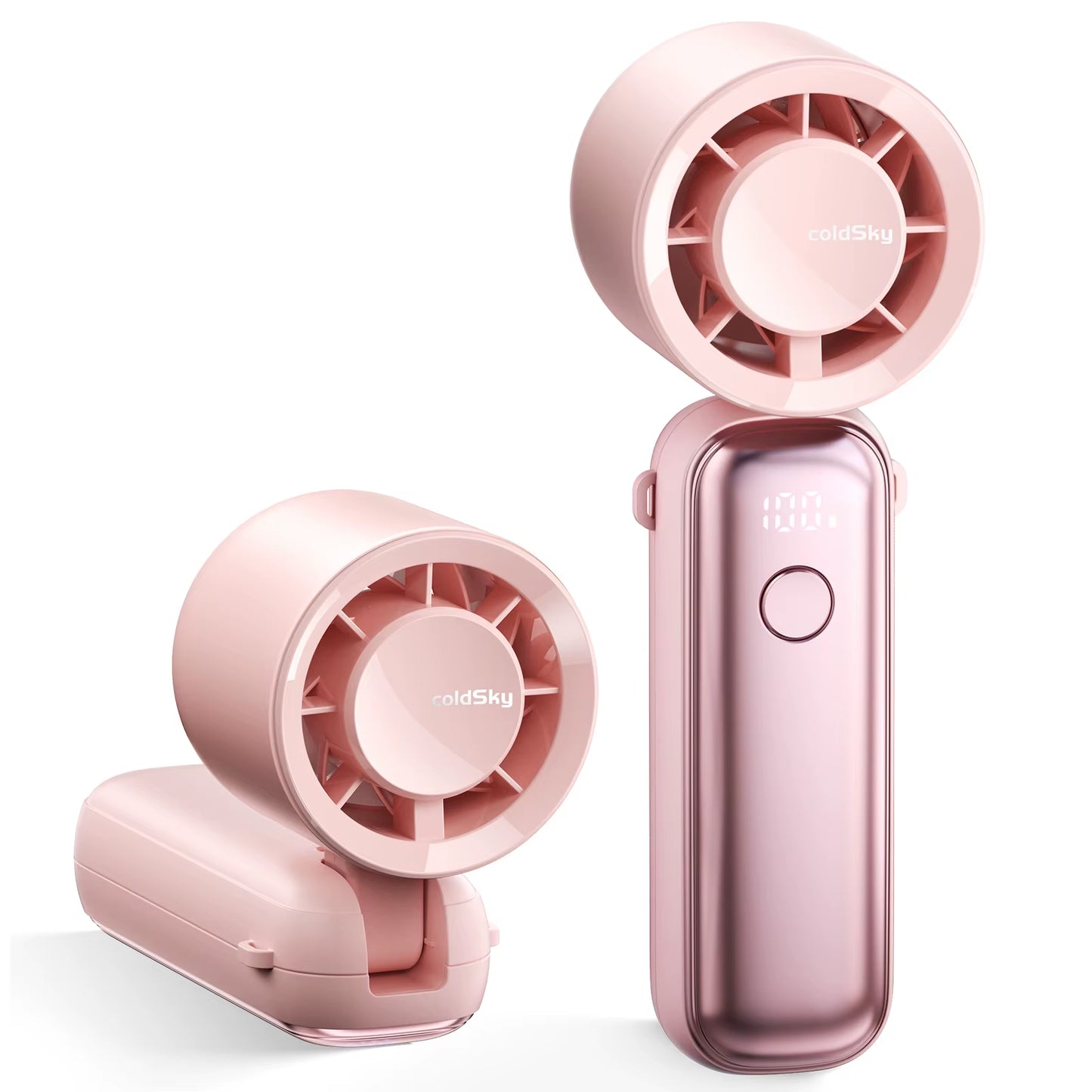 Portable Handheld Turbo Fan 5000Mah Rechargeable Fan with 6 Speeds Foldable Neck/Desk Fan with Digital Display Pocket Small Fans