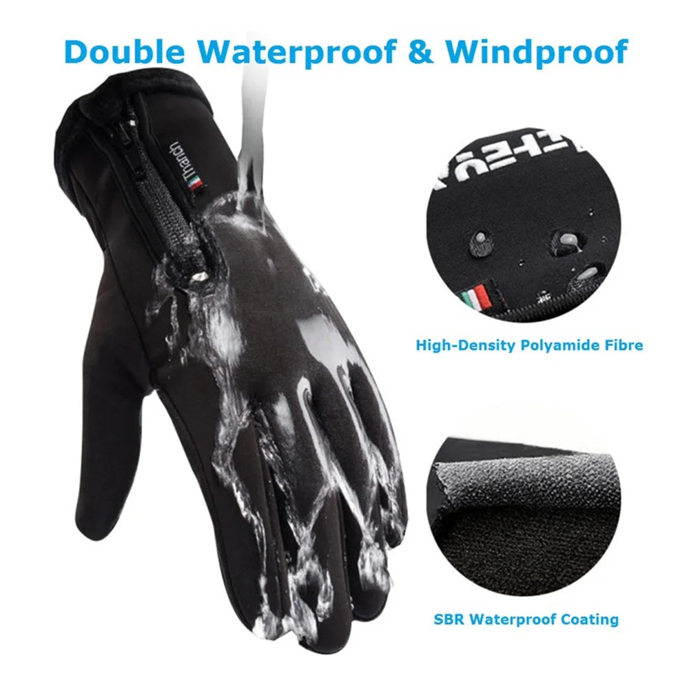 Men Women Winter Warm Gloves, Windproof Waterproof Anti-Slip Thermal Touch Screen Gloves for Men Women, Valentines Day Gifts