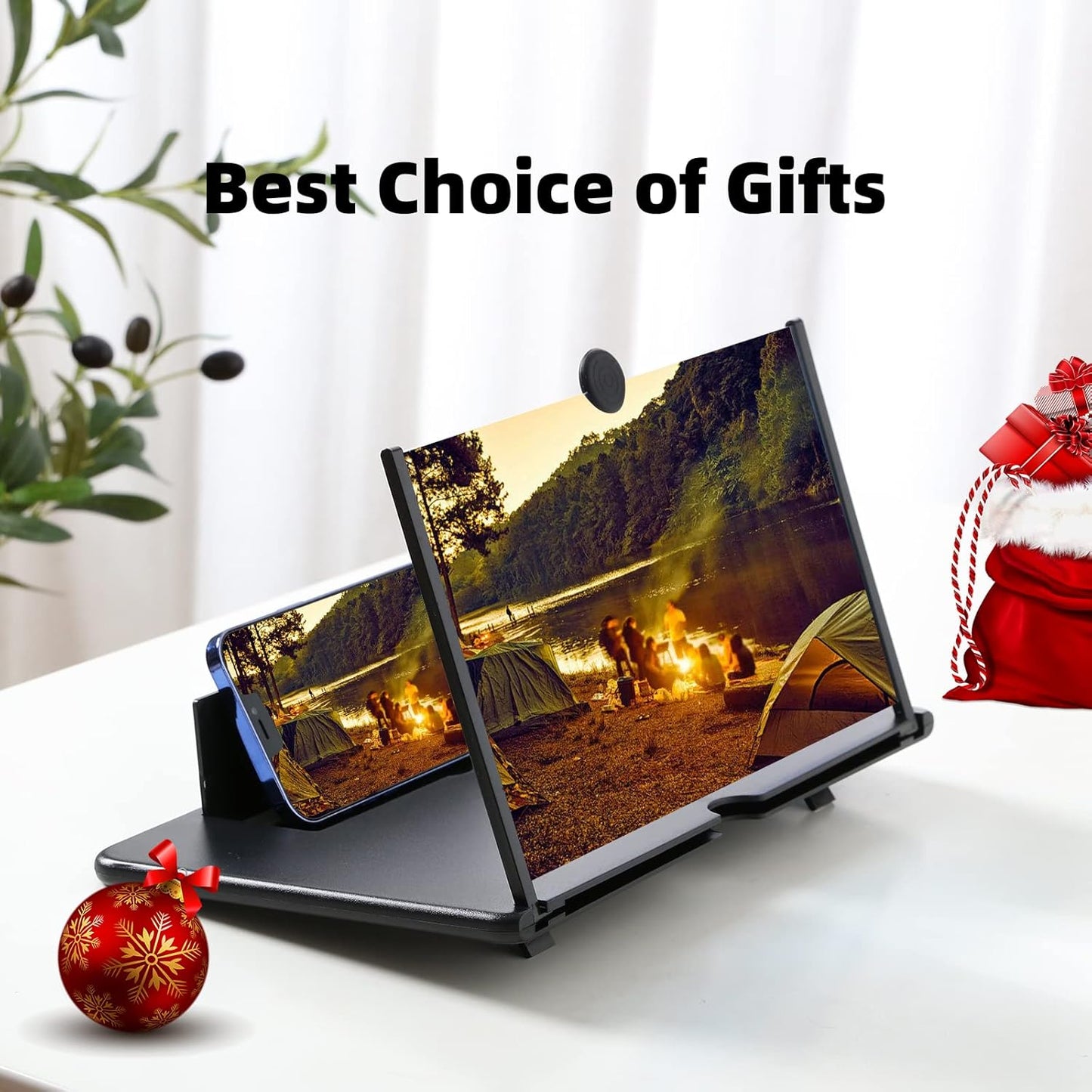 Screen Magnifier for Cell Phone, 14" Magnifying Screen 2025 Upgraded HD 3D Amplifier Stand with Enlarger Compatible with All Smartphones for Movies Videos Gaming