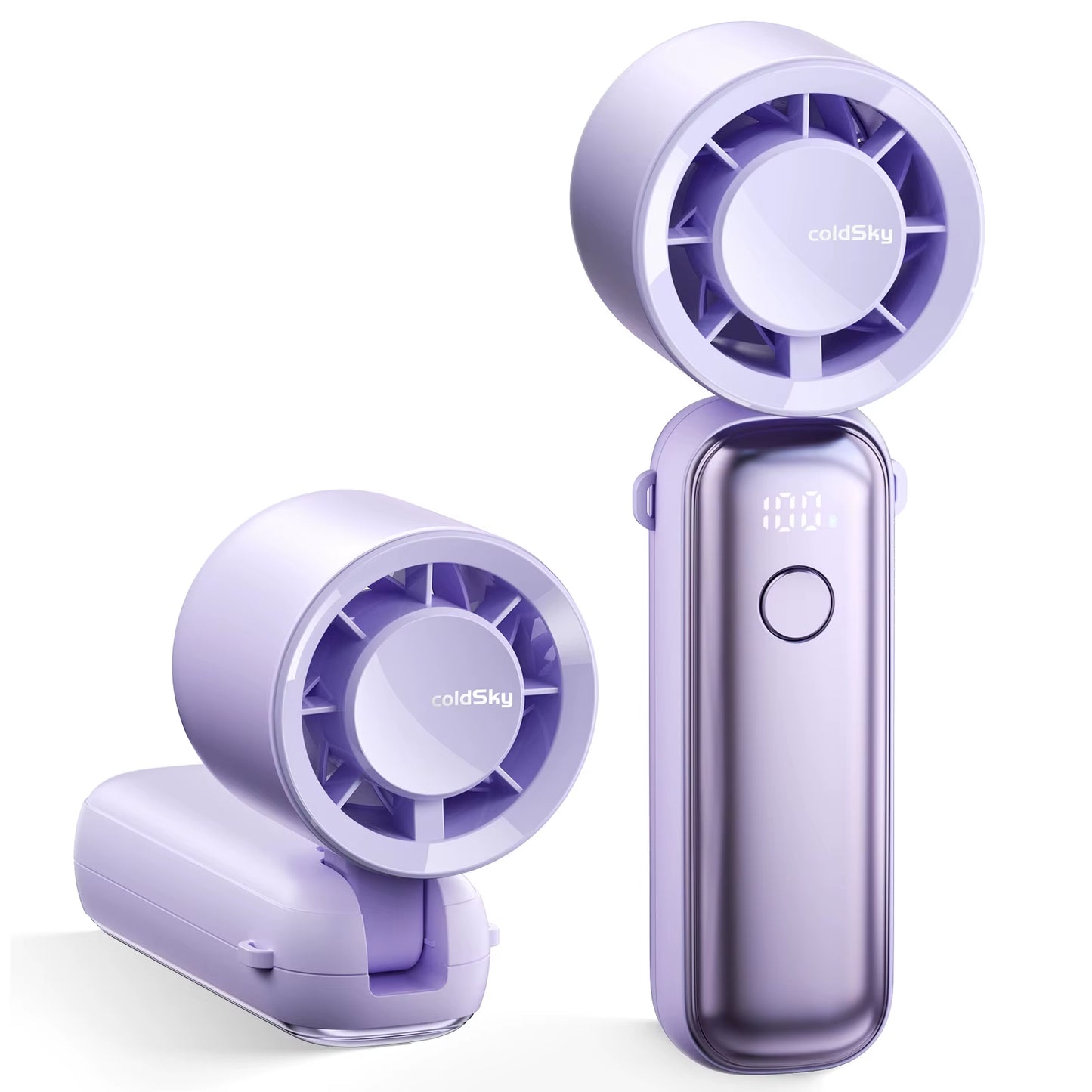 Portable Handheld Turbo Fan 5000Mah Rechargeable Fan with 6 Speeds Foldable Neck/Desk Fan with Digital Display Pocket Small Fans