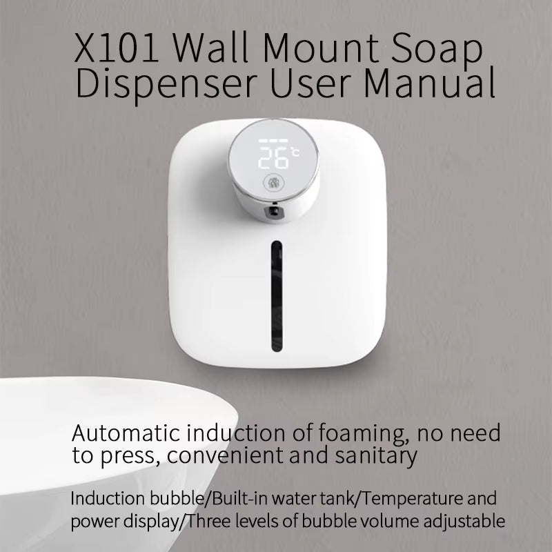 Automatic Soap Dispenser USB Rechargeable 320Ml Liquid Soap Dispensers Digital Display Foam Hand Sanitizer Machine