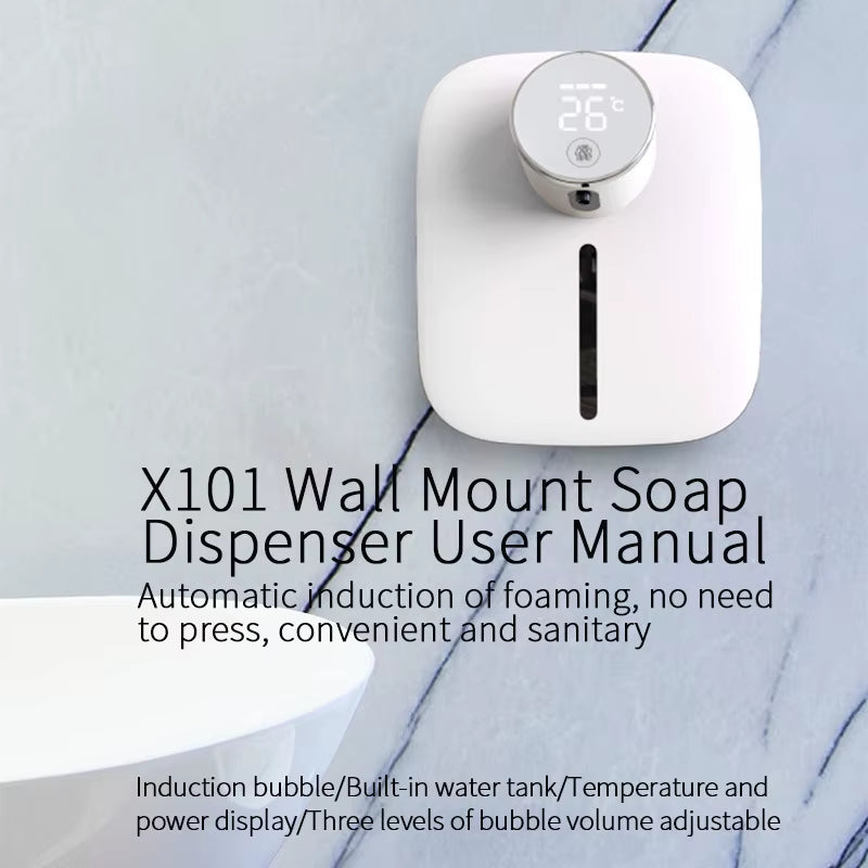 Automatic Soap Dispenser USB Rechargeable 320Ml Liquid Soap Dispensers Digital Display Foam Hand Sanitizer Machine