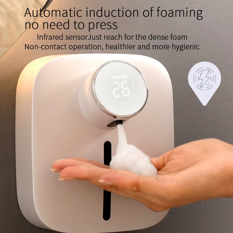 Automatic Soap Dispenser USB Rechargeable 320Ml Liquid Soap Dispensers Digital Display Foam Hand Sanitizer Machine