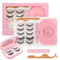 Upgraded Magnetic Eyelashes and Eyeliner Kit Natural Look 3D 10D, Wispy, Cat Eye, Dramatic Soft False Lashes 7 Pairs with Travel Case Easy to Wear Reusable Lashes Waterproof Long Lasting