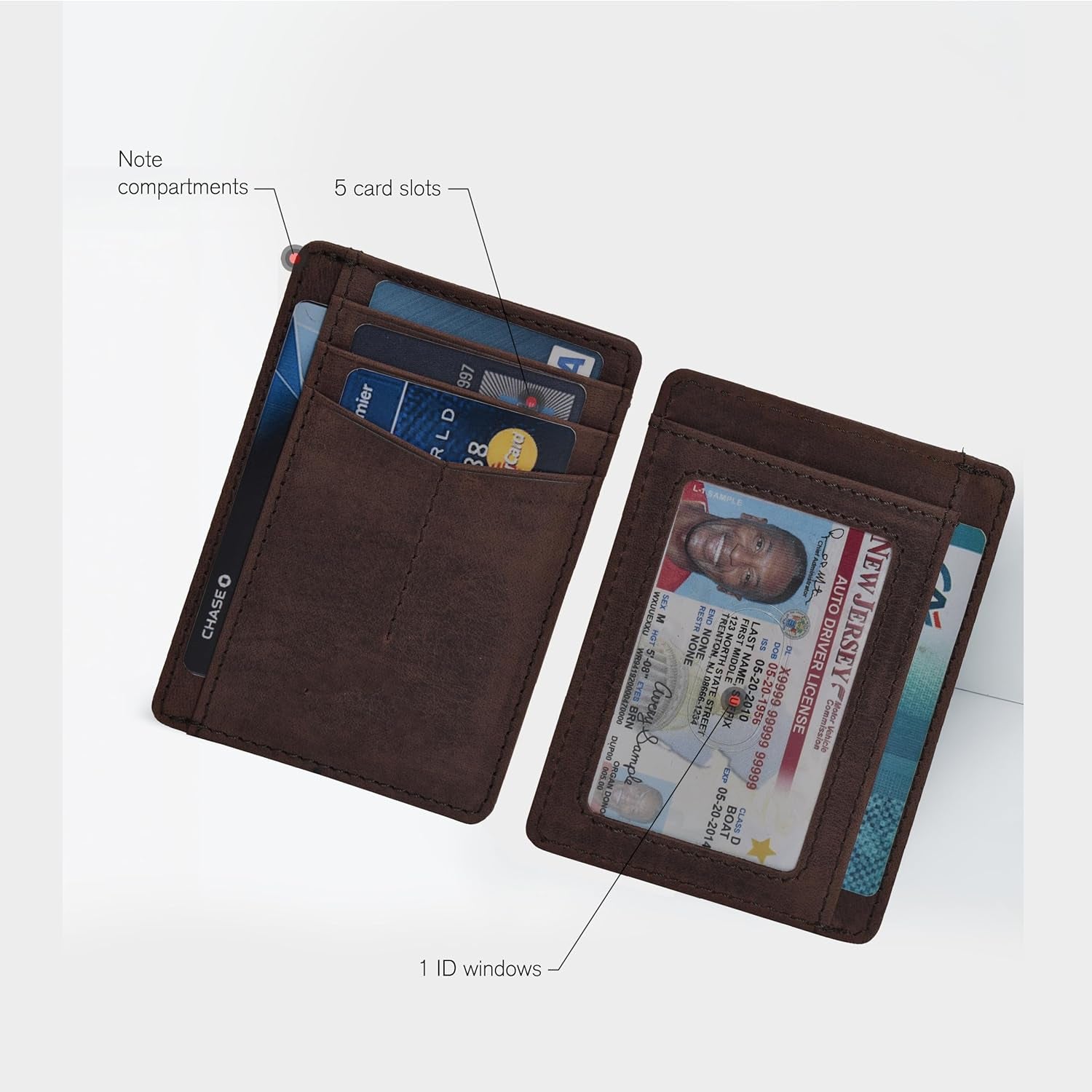 Leather Minimalist Wallet for Men & Women RFID Front Pocket Leather Card Holder Wallets