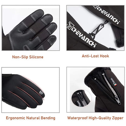 Men Women Winter Warm Gloves, Windproof Waterproof Anti-Slip Thermal Touch Screen Gloves for Men Women, Valentines Day Gifts