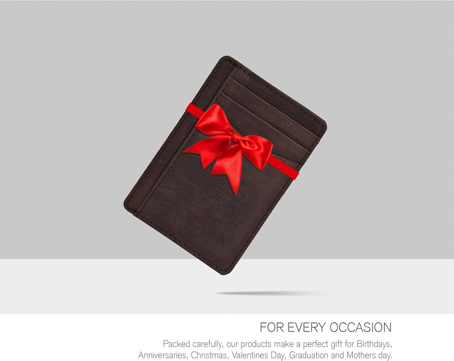 Leather Minimalist Wallet for Men & Women RFID Front Pocket Leather Card Holder Wallets