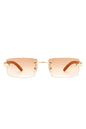 Rectangle Rimless Retro Tinted Sunglasses
