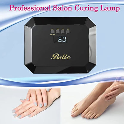 Cordless UV LED Nail Lamp, 54W Gel Dryer with Auto Sensor & Timer for Acrylic Nails - Black